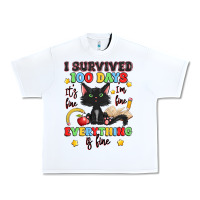 White i survived 100 days it's fine i'm fine Urban Heavy Tee - Artiststas