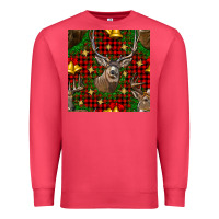 Cardinal christmas deer and bell seamless pattern Premium Sweatshirt - BundleAndBundleShop