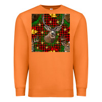 Carrot christmas deer and bell seamless pattern Premium Sweatshirt - BundleAndBundleShop
