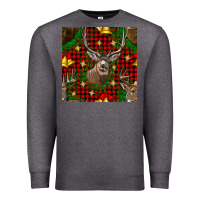 Charcoal Heather christmas deer and bell seamless pattern Premium Sweatshirt - BundleAndBundleShop