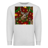 Dove Grey christmas deer and bell seamless pattern Premium Sweatshirt - BundleAndBundleShop