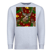 Heather Grey christmas deer and bell seamless pattern Premium Sweatshirt - BundleAndBundleShop
