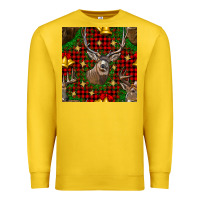 Lemon christmas deer and bell seamless pattern Premium Sweatshirt - BundleAndBundleShop