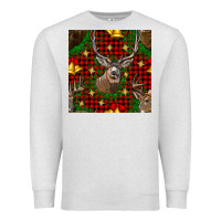 Oatmeal Heather christmas deer and bell seamless pattern Premium Sweatshirt - BundleAndBundleShop