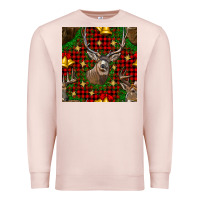 Pale Pink christmas deer and bell seamless pattern Premium Sweatshirt - BundleAndBundleShop