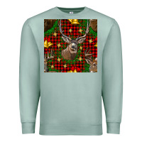 Seafoam christmas deer and bell seamless pattern Premium Sweatshirt - BundleAndBundleShop