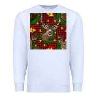 White christmas deer and bell seamless pattern Premium Sweatshirt - BundleAndBundleShop