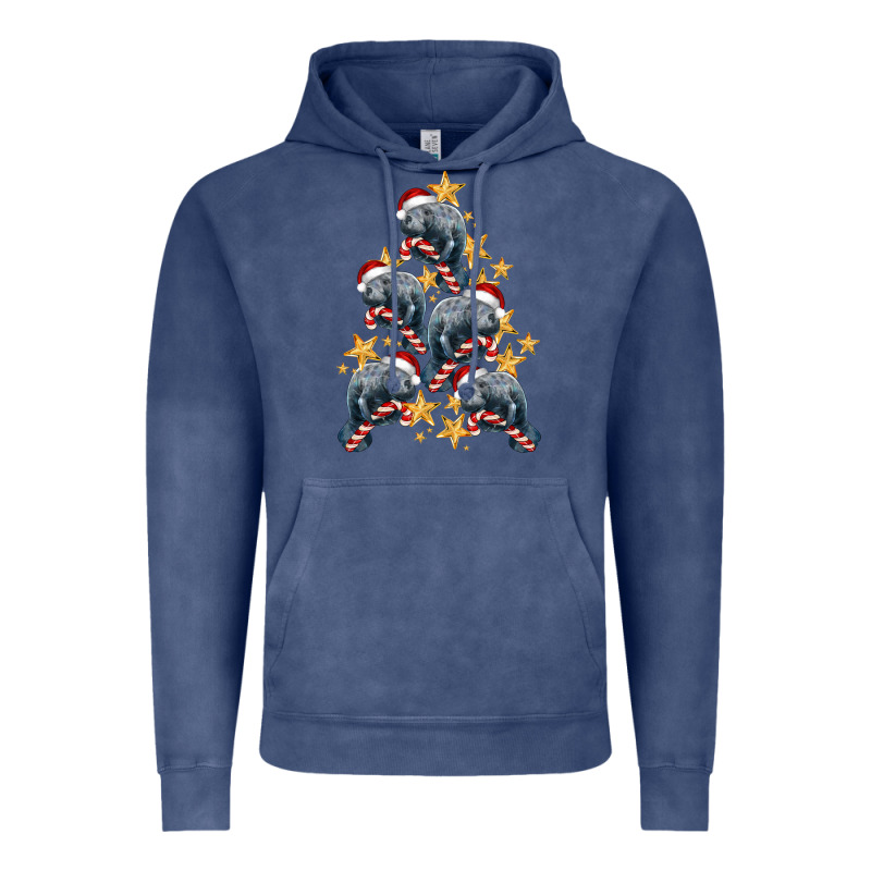 Christmas Tree With Manatee Vintage Hoodie by LillyAllenDesigns | Teevron