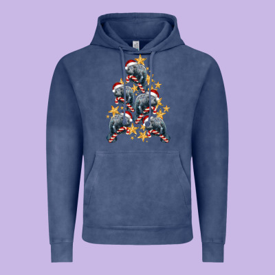 Christmas Tree With Manatee Vintage Hoodie Designed By Lillyallendesigns