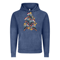Vintage Denim Christmas Tree With Manatee Vintage Hoodie - LillyAllenDesigns