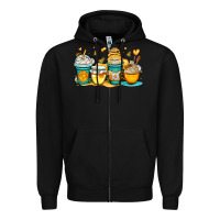 Black honey bee coffee cups Zipper Hoodie - OliviaCreatesArt