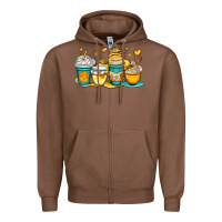 Chestnut honey bee coffee cups Zipper Hoodie - OliviaCreatesArt
