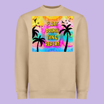 Float Drink Tan & Repeat Heavyweight Sweatshirt Designed By Tumblerdesignbyshophia