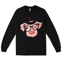 Black pig with halloween Long Sleeve Tee - RanaPortraitStore