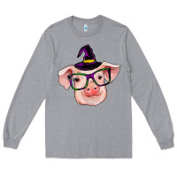 Heather Grey pig with halloween Long Sleeve Tee - RanaPortraitStore