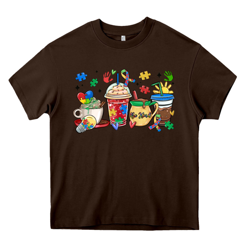Autism Awareness Day Coffee Cups Heavy Core Tee by MaliasSmallBusiness | Teevron