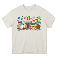 Cream autism awareness day coffee cups Heavy Core Tee - MaliasSmallBusiness