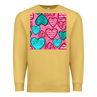 Antique Gold valentines day hearts seamless pattern Premium Sweatshirt - BundleAndBundleShop