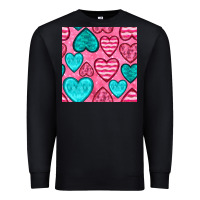 Black valentines day hearts seamless pattern Premium Sweatshirt - BundleAndBundleShop