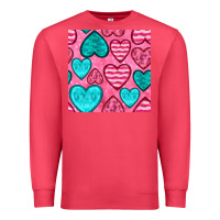 Cardinal valentines day hearts seamless pattern Premium Sweatshirt - BundleAndBundleShop