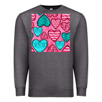 Charcoal Heather valentines day hearts seamless pattern Premium Sweatshirt - BundleAndBundleShop