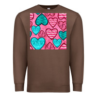 Chestnut valentines day hearts seamless pattern Premium Sweatshirt - BundleAndBundleShop