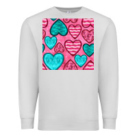 Dove Grey valentines day hearts seamless pattern Premium Sweatshirt - BundleAndBundleShop
