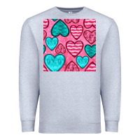 Heather Grey valentines day hearts seamless pattern Premium Sweatshirt - BundleAndBundleShop