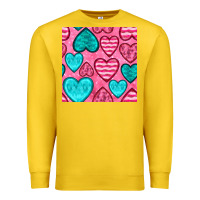 Lemon valentines day hearts seamless pattern Premium Sweatshirt - BundleAndBundleShop