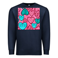 Navy valentines day hearts seamless pattern Premium Sweatshirt - BundleAndBundleShop