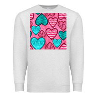 Oatmeal Heather valentines day hearts seamless pattern Premium Sweatshirt - BundleAndBundleShop