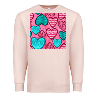 Pale Pink valentines day hearts seamless pattern Premium Sweatshirt - BundleAndBundleShop