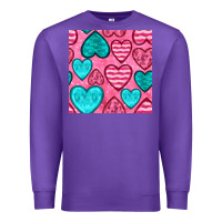 Purple valentines day hearts seamless pattern Premium Sweatshirt - BundleAndBundleShop