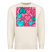 Sandshell valentines day hearts seamless pattern Premium Sweatshirt - BundleAndBundleShop