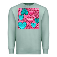 Seafoam valentines day hearts seamless pattern Premium Sweatshirt - BundleAndBundleShop