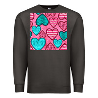 Smoke valentines day hearts seamless pattern Premium Sweatshirt - BundleAndBundleShop