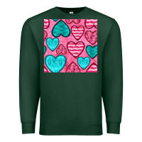 Sports Green valentines day hearts seamless pattern Premium Sweatshirt - BundleAndBundleShop