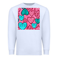 White valentines day hearts seamless pattern Premium Sweatshirt - BundleAndBundleShop