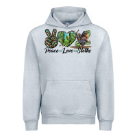 Heather Grey Peace Love Sloths Urban Hoodie - LillyAllenDesigns