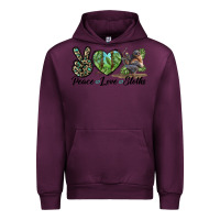Mauve Wine Peace Love Sloths Urban Hoodie - LillyAllenDesigns