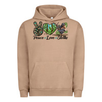 Pigment Burro Peace Love Sloths Urban Hoodie - LillyAllenDesigns