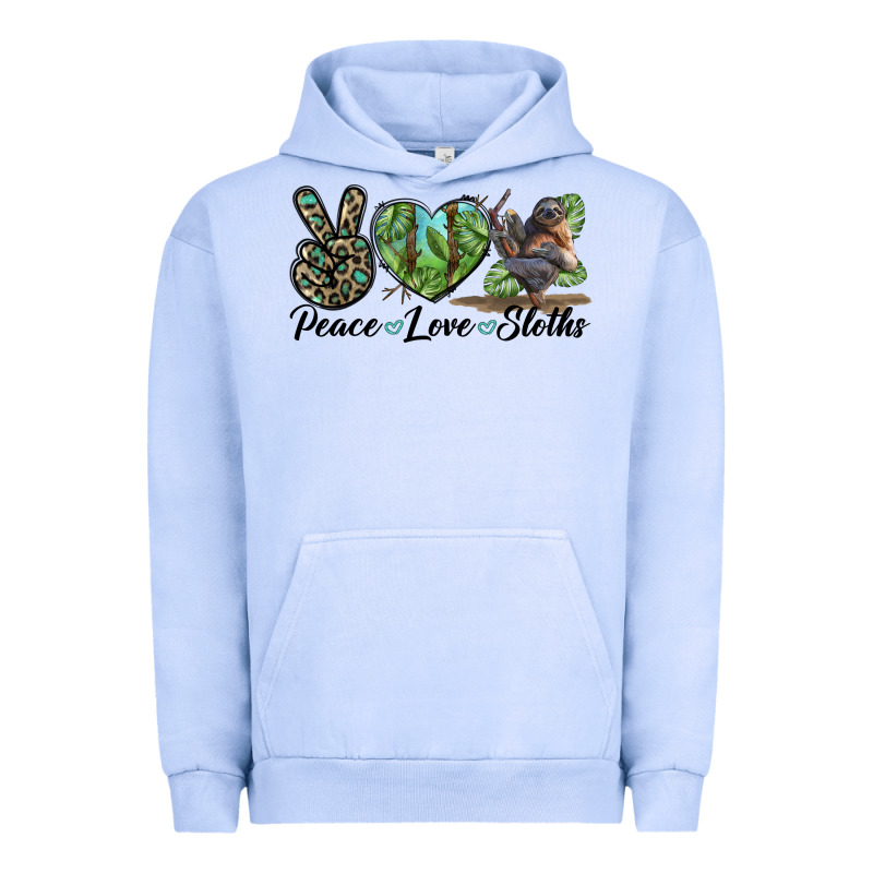 Peace Love Sloths Urban Hoodie by LillyAllenDesigns | Teevron