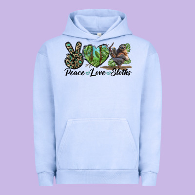 Peace Love Sloths Urban Hoodie Designed By Lillyallendesigns