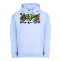 Pigment Grape Ice Peace Love Sloths Urban Hoodie - LillyAllenDesigns