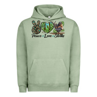 Pigment Oil Green Peace Love Sloths Urban Hoodie - LillyAllenDesigns