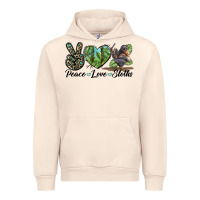Sandshell Peace Love Sloths Urban Hoodie - LillyAllenDesigns