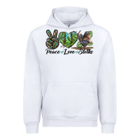 White Peace Love Sloths Urban Hoodie - LillyAllenDesigns