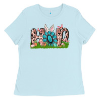 Baby Blue hop rabbit Ladies Tee - MaliasSmallBusiness