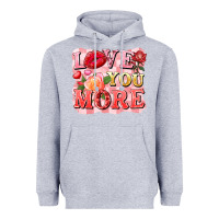 Heather Grey love you more Heavyweight Hoodie - FaDigitalArtStudio