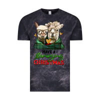 Cloud Black have a llamazing christmas alpaca head Vintage Tee - LillyAllenDesigns